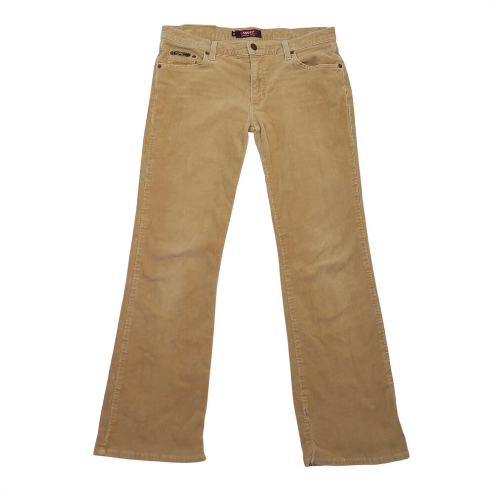 Vintage 90s Angel Tan Corduroy Low Rise Bootcut Jeans Pants 11